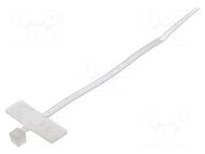 Cable tie; with label; L: 100mm; W: 2.5mm; natural; polyamide; 80N BM GROUP