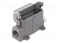 Enclosure for connectors: HDC; size 16A; Han; IP65; with latch HARTING