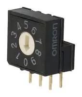 ROTARY SWITCH, 10 POS, 0.025A, 24VDC, TH