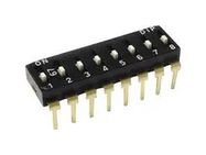 DIP SW, SPST-NO, 0.025A/24V, 8POS, RA TH