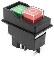 PB SW, DPST, 16A/120VAC, PANEL/SNAP-IN