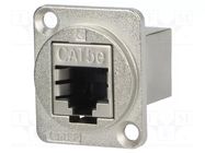 Coupler; FT; Cat: 5e; shielded; Layout: 8p8c; 19x24mm; metal CLIFF