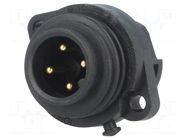 Connector: circular; socket; PIN: 4; male; screw terminal; 3+PE; 16A AMPHENOL