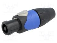 Plug; loudspeaker; female; PIN: 4; for cable; 30A; 133V; SP; IP54 AMPHENOL