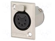 Connector: XLR; socket; female; AC; 7.5A; 133V; PIN: 5; IP40; straight AMPHENOL