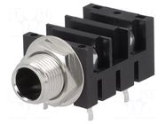 Connector: Jack 6,3mm; socket; female; mono,with double switch AMPHENOL