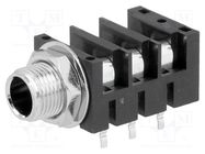 Connector: Jack 6,3mm; socket; female; stereo,with triple switch AMPHENOL