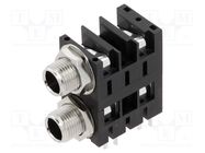 Socket; Jack 6,3mm; female; mono,double,with double switch; THT AMPHENOL