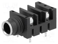 Connector: Jack 6,3mm; socket; female; ways: 2; angled 90°; THT AMPHENOL