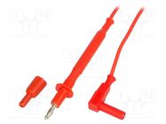 Test lead; 20A; probe tip,banana plug 4mm; with protection; red ELECTRO-PJP