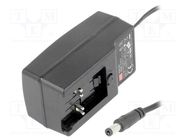 Power supply: switching; mains,plug; 15VDC; 2A; 30W; Out: 5,5/2,1 MEAN WELL