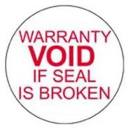 LABEL, TAMPERPROOF, 20.32MM DIAMETER, RED/WHITE, PK300