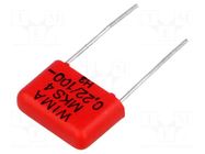 Capacitor: polyester; 220nF; 63VAC; 100VDC; 10mm; ±5%; 4x9x13mm; MKT WIMA