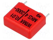 Capacitor: polyester; 10nF; 400VAC; 2kVDC; 15mm; ±5%; 7x14x18mm; MKT WIMA