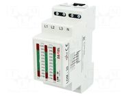 Module: voltage indicator; 3x230VAC; IP20; for DIN rail mounting ZAMEL