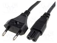 Cable; 2x0.75mm2; CEE 7/16 (C) plug,IEC C7 female; PVC; 0.5m LIAN DUNG