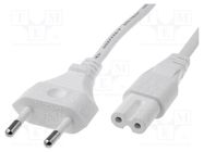 Cable; 2x0.75mm2; CEE 7/16 (C) plug,IEC C7 female; PVC; 1m; white LIAN DUNG