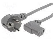 Cable; 3x1mm2; PVC; 2.5m; grey; 10A; 250V; Core: Cu; Type: Uni-Schuko LIAN DUNG