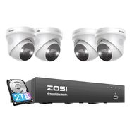 IP Camera ZOSI C225 4 pcs WiFi 5MP + NVR 8ch + 2TB HDD, ZOSI