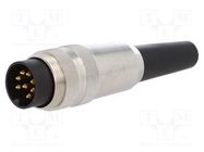 Connector: M16; plug; male; soldering; for cable; PIN: 8; 5A; 60V 