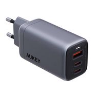 Wall charger Aukey PA-B6U, 1xUSB-A, 2xUSB-C, 67W (gray), Aukey