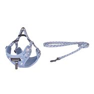 Dogness walking set leash 1,5m +harness for dog (light blue), Dogness