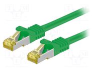 Patch cord; S/FTP; 6a; stranded; Cu; LSZH; green; 2m; 26AWG Goobay