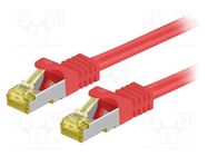 Patch cord; S/FTP; 6a; stranded; Cu; LSZH; red; 5m; 26AWG Goobay