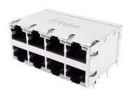 RJ45 CONN, R/A JACK, 8P8C, 2X4 PORT, THT