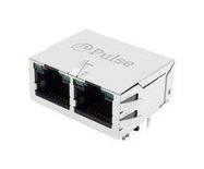 RJ45 CONN, R/A JACK, 8P8C, 1X2 PORT, THT