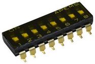 DIP SW, 8CKT, SPST-NO, 0.025A/24VDC, SMD