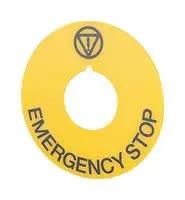 LEGEND PLATE, E-STOP SW, 60MM DIA, YEL