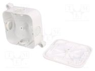 Enclosure: junction box; X: 72mm; Y: 72mm; Z: 28mm; wall mount; IP44 PAWBOL