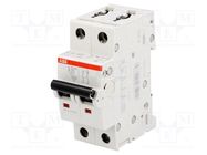 Circuit breaker; 400VAC; Inom: 25A; Poles: 2; Charact: B; 10kA; IP20 ABB