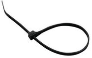 WEATHER-RESISTANT CABLE TIES, 203MM L, NYLON, BLACK, 18 LB, PK100