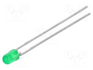 LED; 3mm; green; 2.5÷13mcd; 30°; Front: convex; 2.4÷3VDC VISHAY