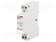 Contactor: 2-pole installation; 20A; 24VAC,24VDC; NO x2 LOVATO ELECTRIC