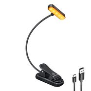 Wireless lamp Glocusent ET-Head clip-on book light, USB-C 650mAh timer (Black), Glocusent