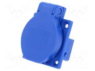 Connector: AC supply; socket; 2P+PE; 250VAC; 16A; blue; PIN: 3; M-BOX PCE