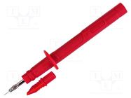 Probe tip; 5A; red; Socket size: 4mm; Plating: nickel plated; 1kVDC SCHÜTZINGER