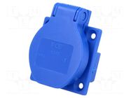 Connector: AC supply; socket; 2P+PE; 250VAC; 16A; blue; PIN: 3; M-BOX PCE