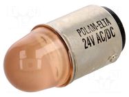 LED lamp; orange; BA15D; 24VDC; 24VAC POLAM-ELTA