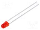 LED; 3mm; red; 2÷4mcd; 60°; Front: convex; No.of term: 2 KINGBRIGHT ELECTRONIC
