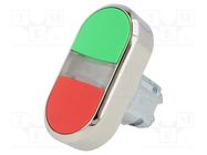 Switch: double; 22mm; Stabl.pos: 1; green/red; IP67; flat; Pos: 2 SIEMENS