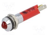 Indicator: LED; prominent; red; 24VDC; Ø8mm; IP67; metal,plastic CML INNOVATIVE TECHNOLOGIES