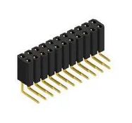 PCB RCPT, R/A, 22POS, 2ROW, 2.54MM, THT