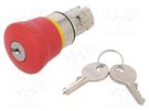 Switch: emergency stop with key; 22mm; Stabl.pos: 2; red; IP67 SIEMENS