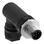 SENSOR CONN, M12, R/A PLUG, 5POS, CABLE