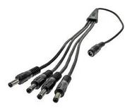 BARREL PWR CORD, 4X 2.1MM PLUG-RCPT, BLK