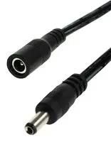 BARREL PWR CORD, 2.1MM PLUG-RCPT, 5M
